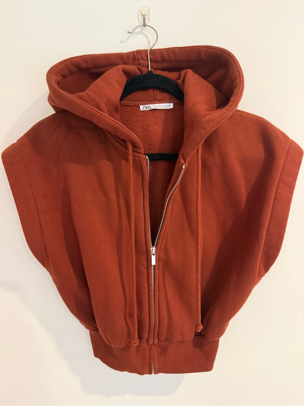 Zara Rust Hooded Zip-Front Women's vest